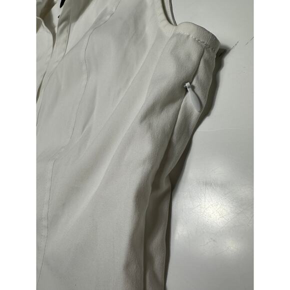 Y2k Express Women's Sleeveless White Stretch Blouse Size 10 - Picture 5 of 9